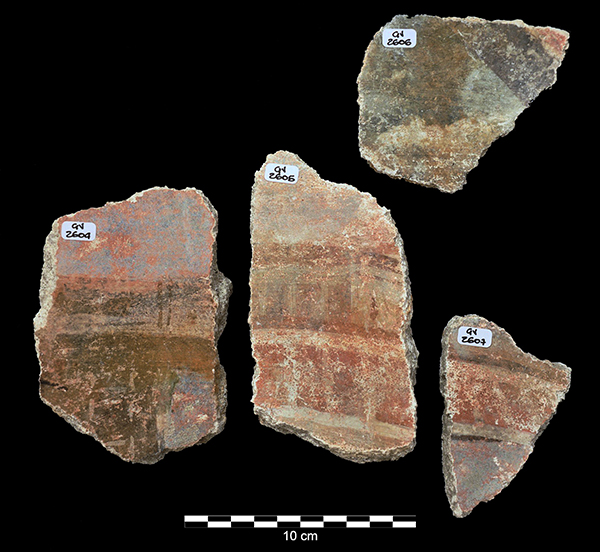 Fresco section in four fragments